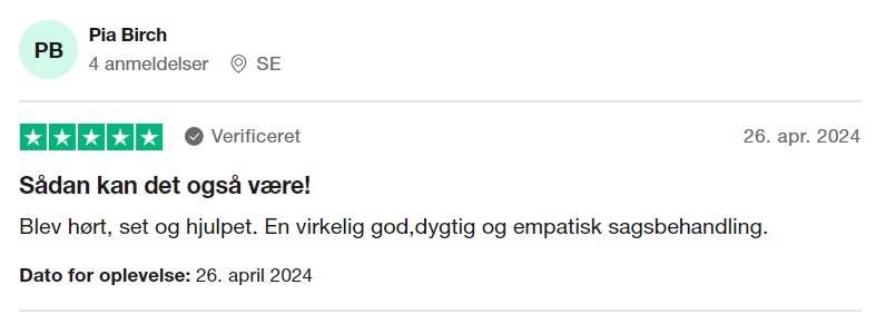 FOA Trustpilot anmeldelse positiv 2